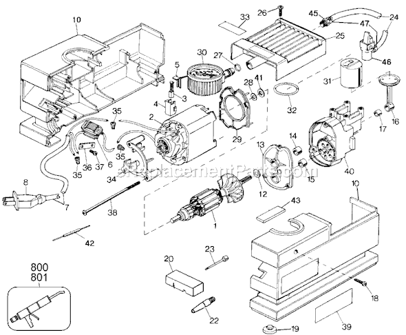 Page A Diagram and Parts List for 9527S Type 1 Black and Decker Compressor